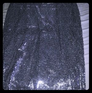 Silver sequin skirt